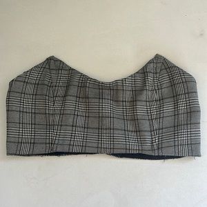 1Z45 Bustier Bralette Top Plaid with zipper